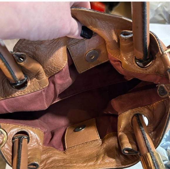 Chloe Victoria 2 way Handbag satchel Brown - Picture 6 of 7